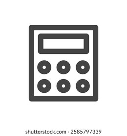 Line drawing school tool related single item icon calculator