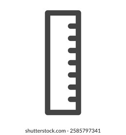 Line drawing school tool related single item icon ruler