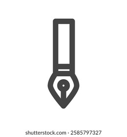 Line drawing school tools related single item icon fountain pen