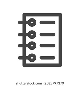 Line drawing school tools related single item icon notebook