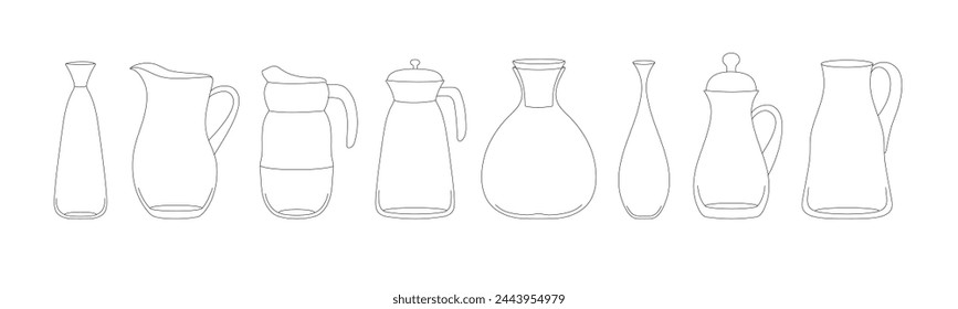 Line Drawing of a Set of Bottles