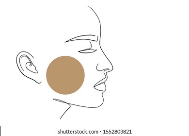 line, drawing of set face, fashion concept, woman beauty minimalist, vector illustration