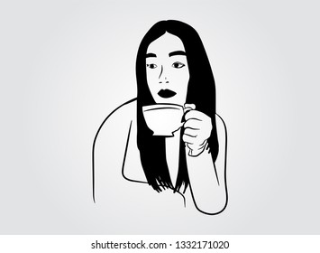 line, drawing of set faces and hairstyle, fashion concept, woman beauty minimalist,.
drink coffee
vector illustration for slogan design