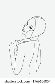 línea, dibujo de rostros y peinado, concepto de moda, mujer belleza minimalista, ilustración vectorial bastante sexy. 