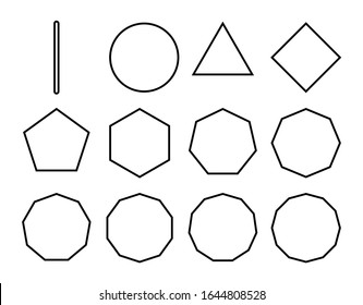 Line Drawing Set Polygon Shapes Different Stock Vector (Royalty Free ...