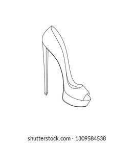line drawing shoe 