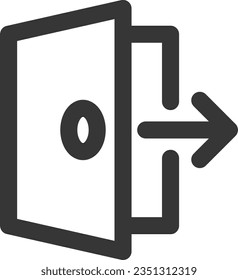 Line drawing simple business single item icon logout