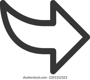 Line drawing simple business single item icon arrow