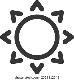 Line drawing simple business single item icon sun