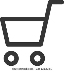 Dibujo en línea simple de negocio de un solo ícono de la compra de un carrito