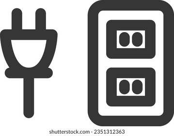 Line drawing simple business single item icon outlet plug