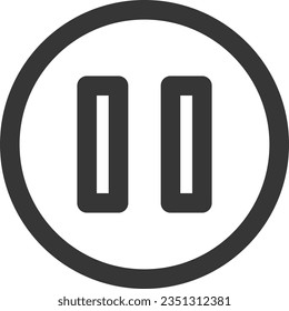 Line drawing simple business single item icon Pause
