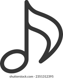 Line drawing simple business single item icon musical note