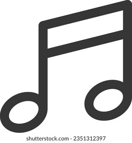 Line drawing simple business single item icon musical note
