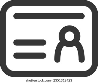 Line drawing simple business single item icon ID card