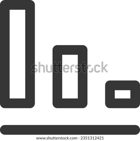Line drawing simple business single item icon tally decrease