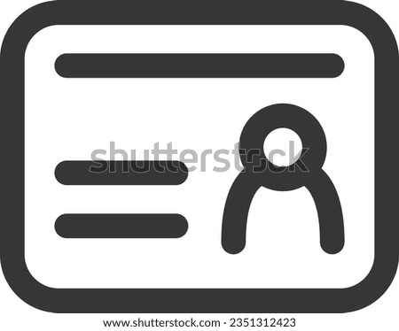 Line drawing simple business single item icon ID card