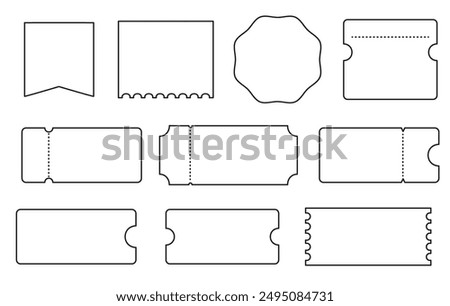 Line drawing simple coupon or ticket template