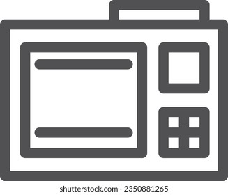 Line drawing simple electric appliance single item icon microwave oven