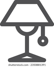 Line drawing simple electric appliance single item icon desk lamp
