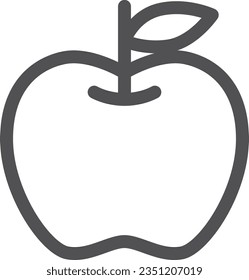 Dibujo en línea fruta simple elemento único apá