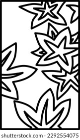 Dibujo en línea simple Hanafuda Kannazuki hojas otoño otoño otoño hojas chatarra