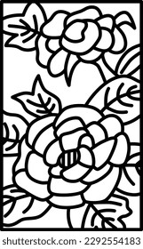 Linienzeichnung einfache Hanafuda Minazuki Peony June Peony scam