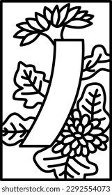 Dibujo en línea simple Hanafuda Nagatsuki crisantemo azul corto Septiembre 