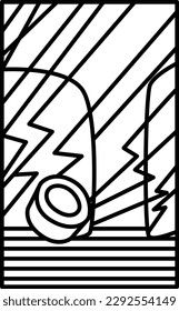 Line Drawing simple Hanafuda Shimotsuki Tochi November Tochi no Kasu