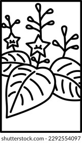Line drawing simple Hanafuda Shiwasu paulownia December paulownia scraps