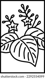 Dibujo de líneas simple Hanafuda Shiwasu paulownia Diciembre paulownia chatarra