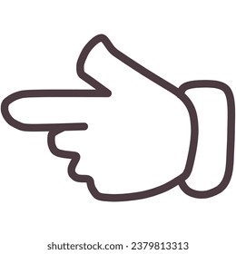 Dibujo en línea de una mano simple con el dedo índice apuntando hacia la izquierda