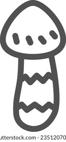 Line drawing simple mushroom single item icon Matsutake mushroom