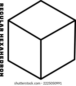 Line drawing of a simple regular hexahedron