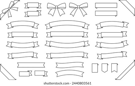 Conjunto de ilustraciones de marco de cinta simple de dibujo lineal.