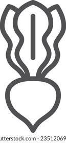 Line drawing simple vegetable single item icon Turnip