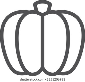 Dibujo en línea simple vegetal de un solo ítem de calabaza