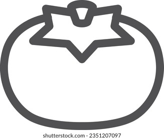 Line drawing simple vegetable single item icon tomato