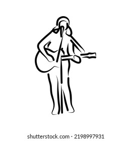 Line drawing of sing a song