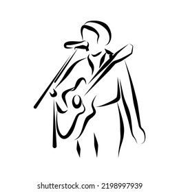 Line drawing of sing a song
