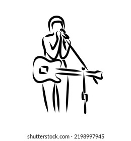 Line drawing of sing a song