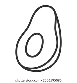 Line drawing single fruit icon avocado