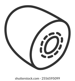 Line drawing single fruit icon kiwi