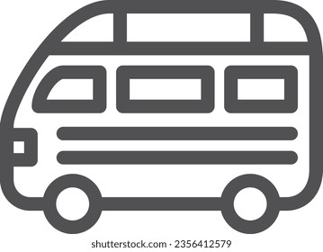 Line drawing single icon of a simple vehicle Ambulance