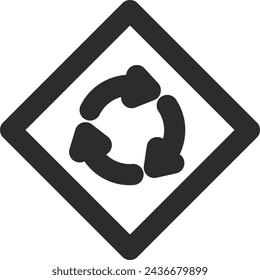 Line drawing single illustration of mini sign with rotary