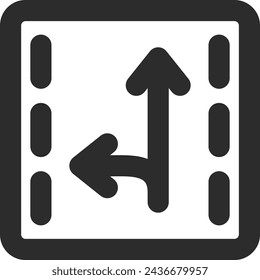 Line drawing single illustration of mini sign traffic classification by direction of travel