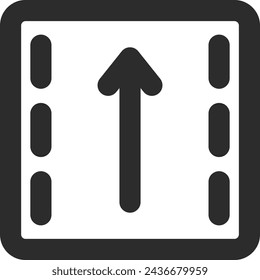 Line drawing single illustration of mini sign traffic classification by direction of travel