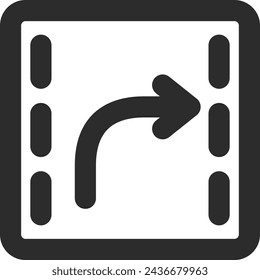 Line drawing single illustration of mini sign traffic classification by direction of travel