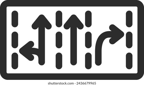 Line drawing single illustration of mini sign traffic classification by direction of travel