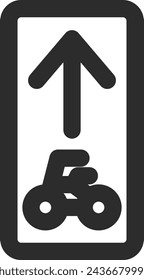 Dibujo de línea ilustración única de mini signo - Pequeña bicicleta motorizada especificada calle de un solo sentido